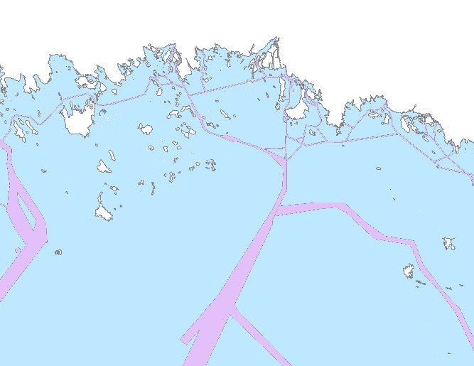 The same map, with different method of showing the sea lanes. 